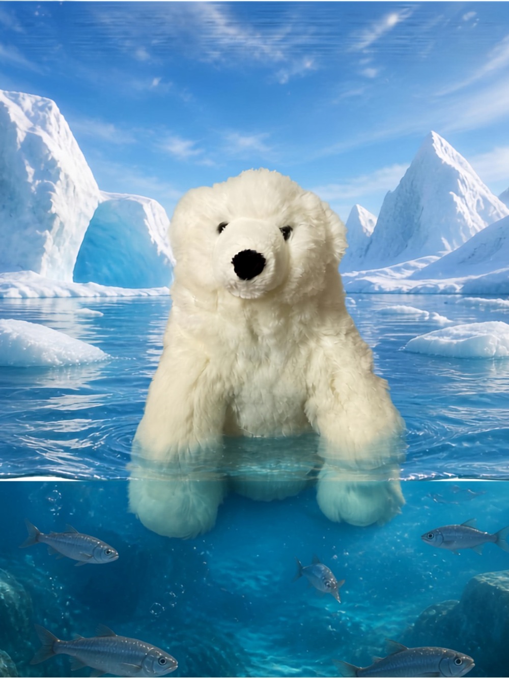 Vintage Restored Geoffrey White Polar Bear Toys R Us 1988 Stuffed Animals Plush
